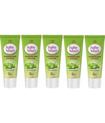 VI-JOHN Feather Touch Cucumber & Aloevera Hair Removal Cream for Sensitive Skin 40g Each - Pack of 5