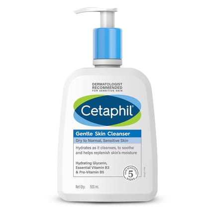 Cetaphil Paraben, Sulphate-Free Gentle Skin Hydrating Face Wash Cleanser with Niacinamide, Vitamin B5 for Dry, Normal Sensitive Skin - 500 ml Cetaphil Paraben, Sulphate-Free Gentle Skin Hydrating Face Wash Cleanser with Niacinamide, Vitamin B5 for Dry, N