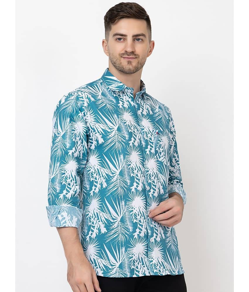 MODERNITY Cotton Blend Regular Fit Printed Full Sleeves Men's Casual Shirt - Blue ( Pack of 1 )