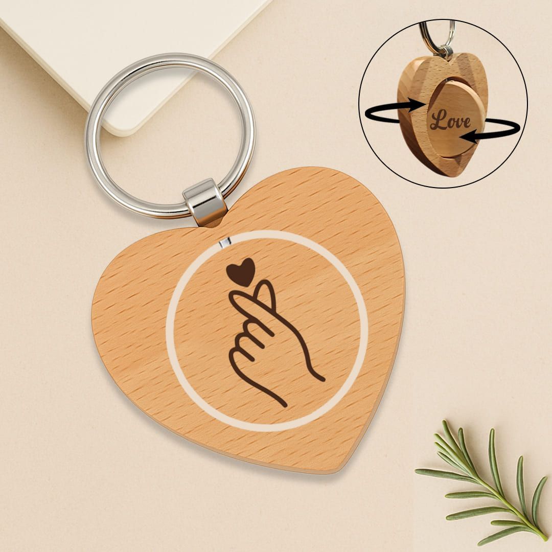 Custom Rotating Wooden Keychain : Stylish and Functional