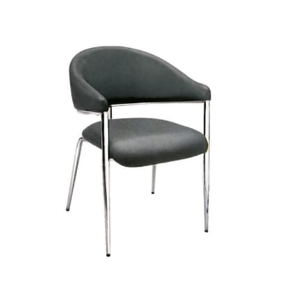 Welcome Visitor - Round Seat & Half Back In Leatherette, With Fixed PU Rapped Arm & SS 4 Leg (CS-V-09)