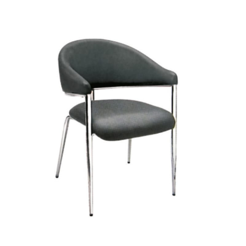 Welcome Visitor - Round Seat & Half Back In Leatherette, With Fixed PU Rapped Arm & SS 4 Leg (CS-V-09)