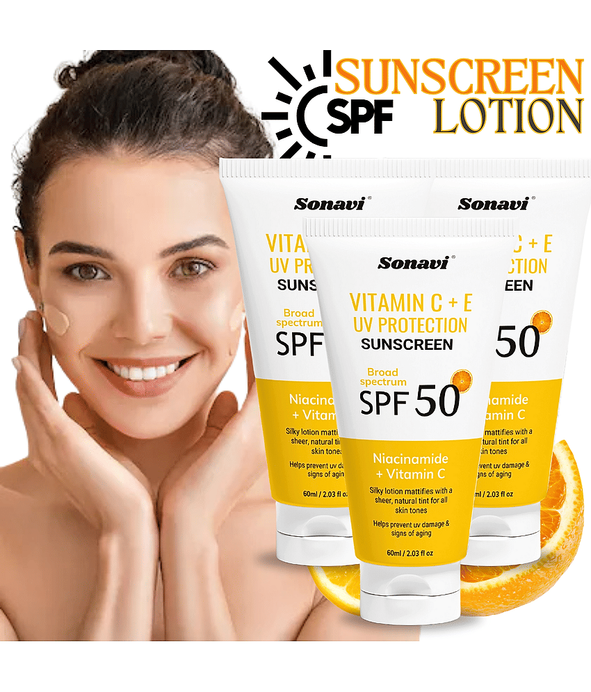 Sonavi SPF 50 Sunscreen Cream For Sensitive Skin ( Pack of 3 )