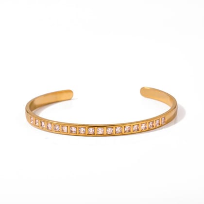 Royal Zirconia Kada Bangle-White