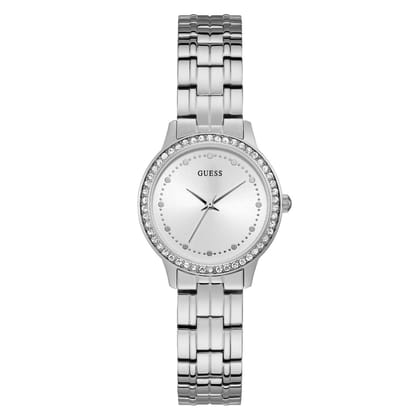 Guess Women 30 mm Silver Dial Analog Watch- W1209L1-Silver