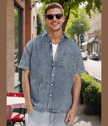 Bene Kleed 100% Cotton Relaxed Fit Solids Half Sleeves Men's Casual Shirt - Navy Blue ( Pack of 1 )