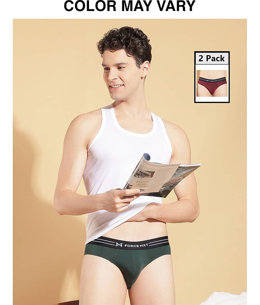 Force NXT Pack of 2 Cotton Briefs For Men's ( Multicolor )
