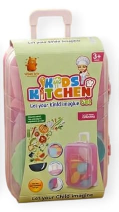 Braintastic Kids Kitchen Set Pretend Play Cooking Toy with Trolley Case | Portable Suitcase Kitchen Play Set for Kids | Role Play Educational Toy for Boys & Girls (3+ Years)