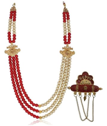 JIYANSHI FASHION: GROOM SWAGAT MALA, MAROON+CHEEKU, 2 COLORS OF COMBINATION, ML-21, BR-137 - None