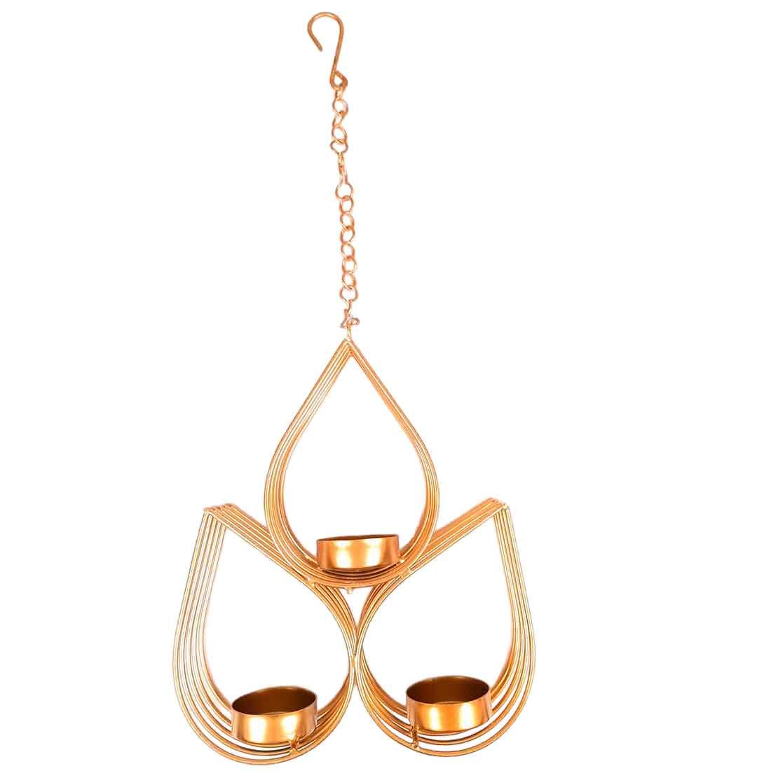 TeaLight Holder Hanging | Candle Holders Stand - Metal  | Wall Mount Tea Light Candle Stands - For Home, Table, Living Room, Dining room, Bedroom Decor | For Diwali Decoration & Gifts - 16 Inch