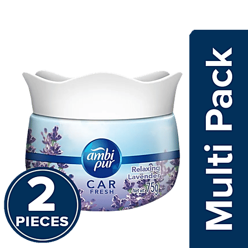 Ambipur Car Freshener Gel - Relaxing Lavender, 2 X 75 g Multipack