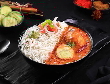 NH1 Dhaba Egg Curry [Steamed Rice] Bowl