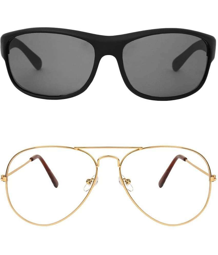 Kanny Devis - Black Wrap Around Sunglasses ( Pack of 2 )