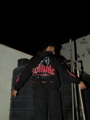 Oversized Hoodie - Solitude (Black)-Medium