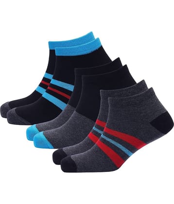 WILDSTUFF - Cotton Men's Striped Multicolor Ankle Length Socks ( Pack of 3 )