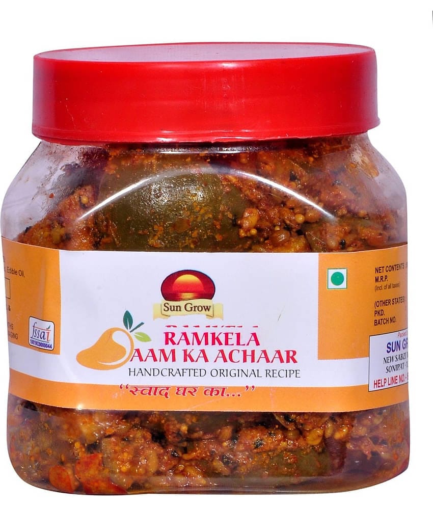 Sun Grow Fresh khada Masala Se Bana Organic Ramkela Rajasthani Mango Pickle Masaledar Raw Mango(Kairi) Pickle 500 g