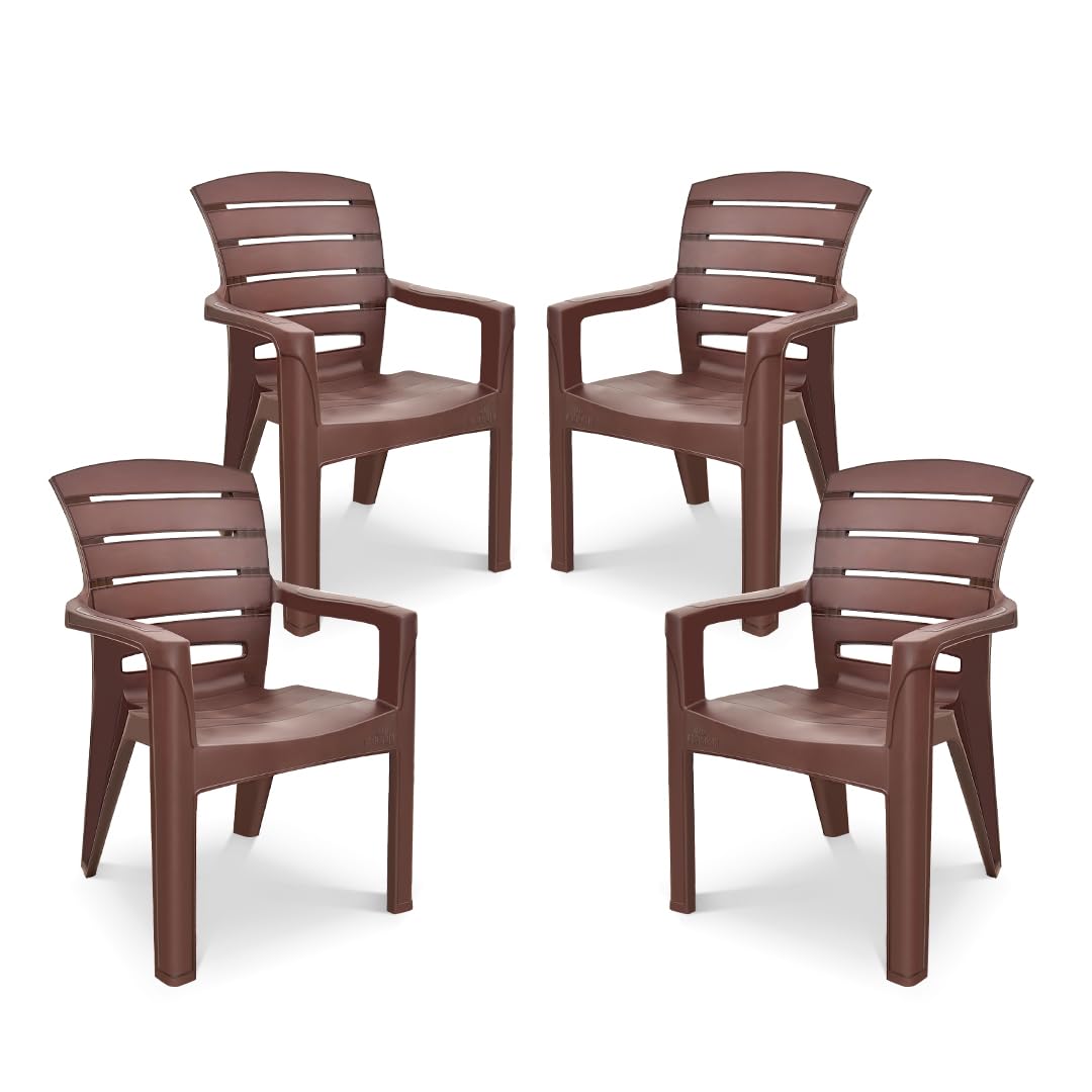 MAHARAJA Plastic Chair| Chair for Home| Living Room| Dining Room| Matt & Gloss Pattern| Bearing Capacity up to 200 Kg Strong and Sturdy Structure.
