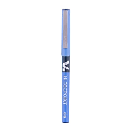 Pilot Hi, Tecpoint V5 0.5Mm Extra Fine Point Pure Liquid Ink Roller Ball Pen, Blue Ink, Pack Of 12