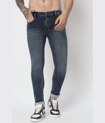 AngelFab Skinny Fit Faded Men's Jeans - Light Blue ( Pack of 1 )