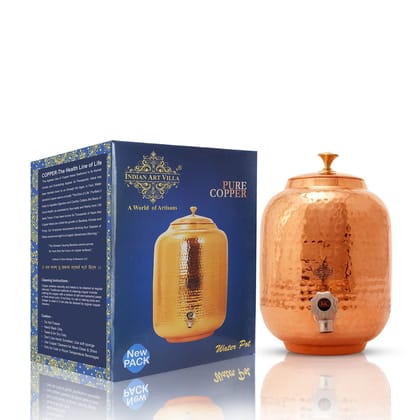 Copper Water Dispenser Container Pot, Storage & Kitchenware-WithoutStand / 4Ltr