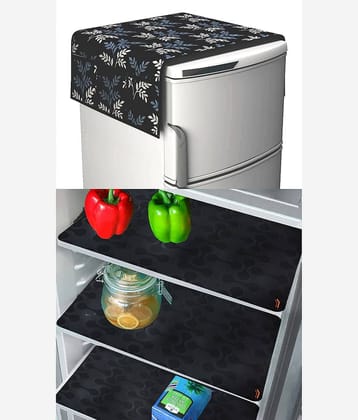 Crosmo Polyester Abstract Top Cover ( 99 53 ) Pack of 4 - Black