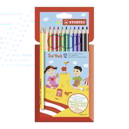 Stabilo | Trio Thick Colouring Pencil |  Wallet Of 12 Assorted Colours