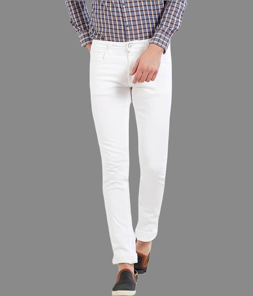 HALOGEN - White Denim Skinny Fit Men's Jeans ( Pack of 1 )