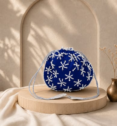 Handcrafted Zari Zardozi Satin Potli Bag