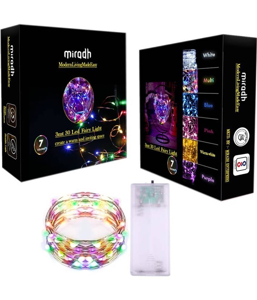 MIRADH - Multicolor 3Mtr String Light ( Pack of 2 )