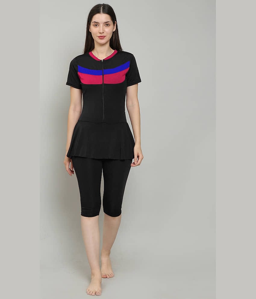 MEGASKA Black One Piece Swimming Costume