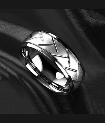 Thrillz Silver Michelin Ring | Simple Stainless Steel Ring | Mens Silver Ring | Minimalist Silver Ring | Mens Black Band| Gift for Him