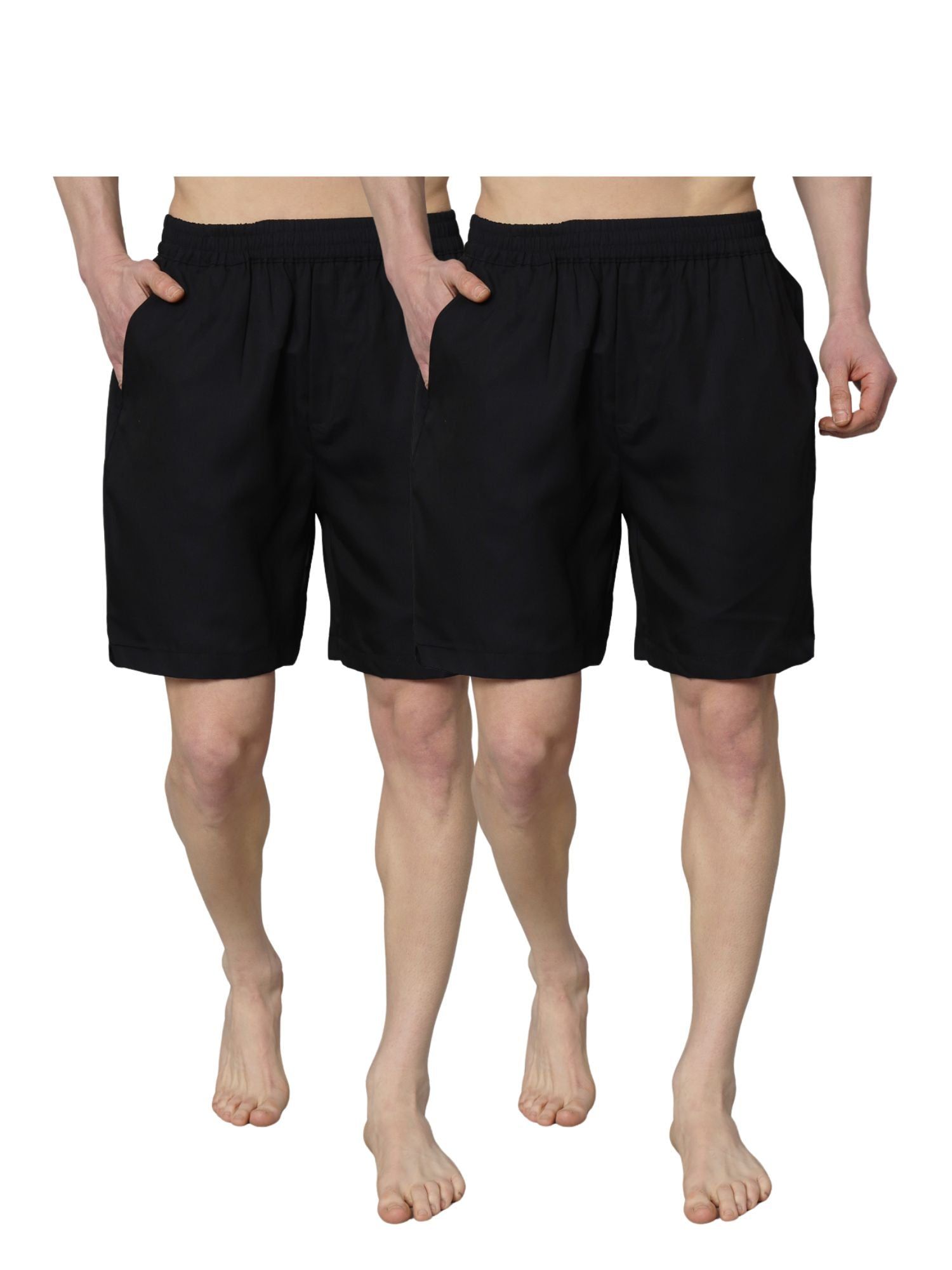 Pack Of 2, Mens Boxer, Solid Boxer, Pure Cotton Boxer For Men, Innerwear Shorts (OTLMB10-2)-S