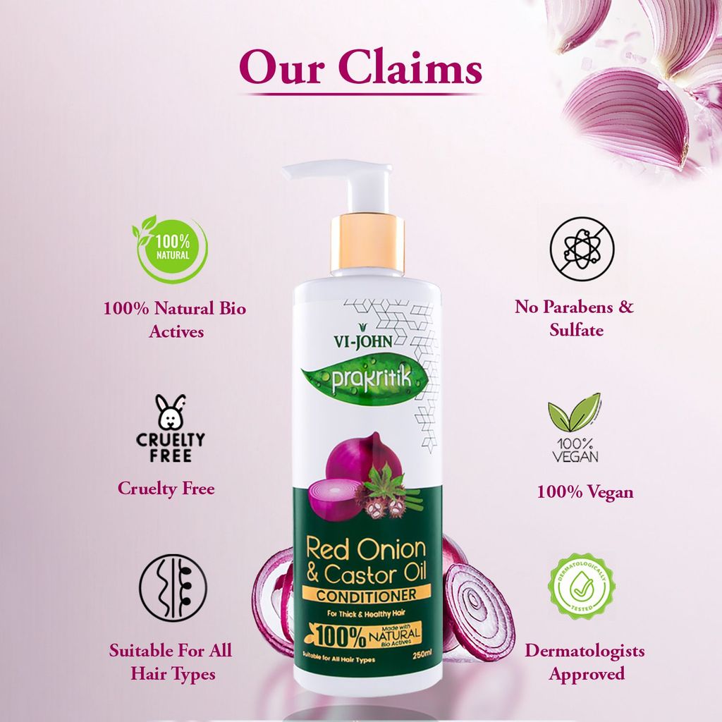 VI-JOHN Prakritik Red Onion & Castor Oil Conditioner for Men