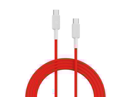 Portronics Konnect Link C Square 100W Type C to Type C Fast Charging PD Cable with 480Mbps Data Sync for Laptop, Smartphones, iPhone 15 series, MacBook and Other Type C devices,1M Length - Red