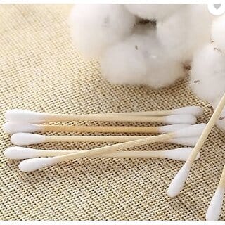 Bamboo Wooden Swab Cotton Ear Duds  Double-Headed Disposable Sanitary Cotton Swabs for Daily Care pack of 100 Pieces