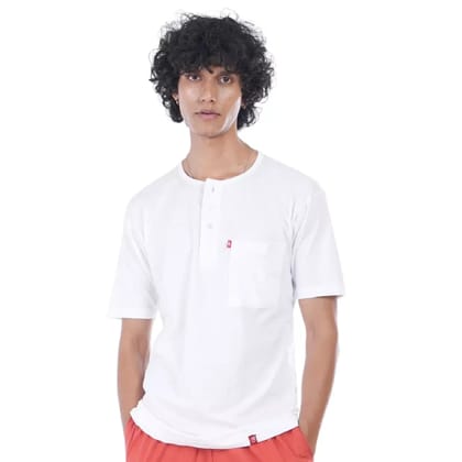 Pure White Henley (Medium 95cm)(Pack Of 3)