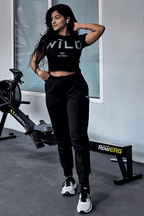 WILD INDIA X WILD VERVE (CROPPED) TEE IN BLACK-XS