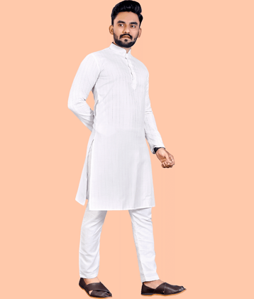 YUG ART - Peach Cotton Regular Fit Men's Kurta Pyjama Set ( Pack of 1 )