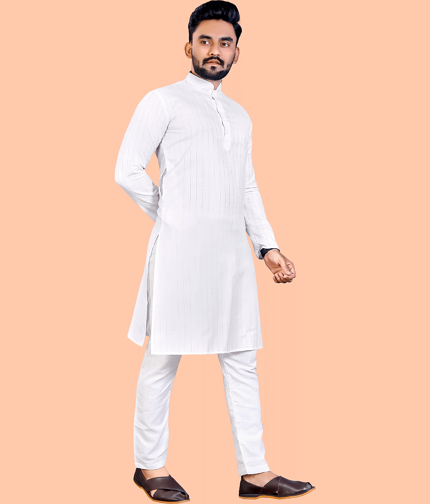 YUG ART - Peach Cotton Regular Fit Men's Kurta Pyjama Set ( Pack of 1 )