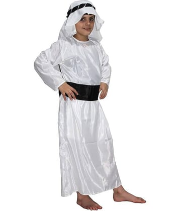 Kaku Fancy Dresses Shefard/Arabian Shaikh Global Ethnic Costume -Black & White, 3-4 Years, For Boys