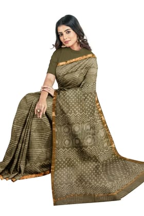 Dabu Handblock Printed Kota Doria Saree