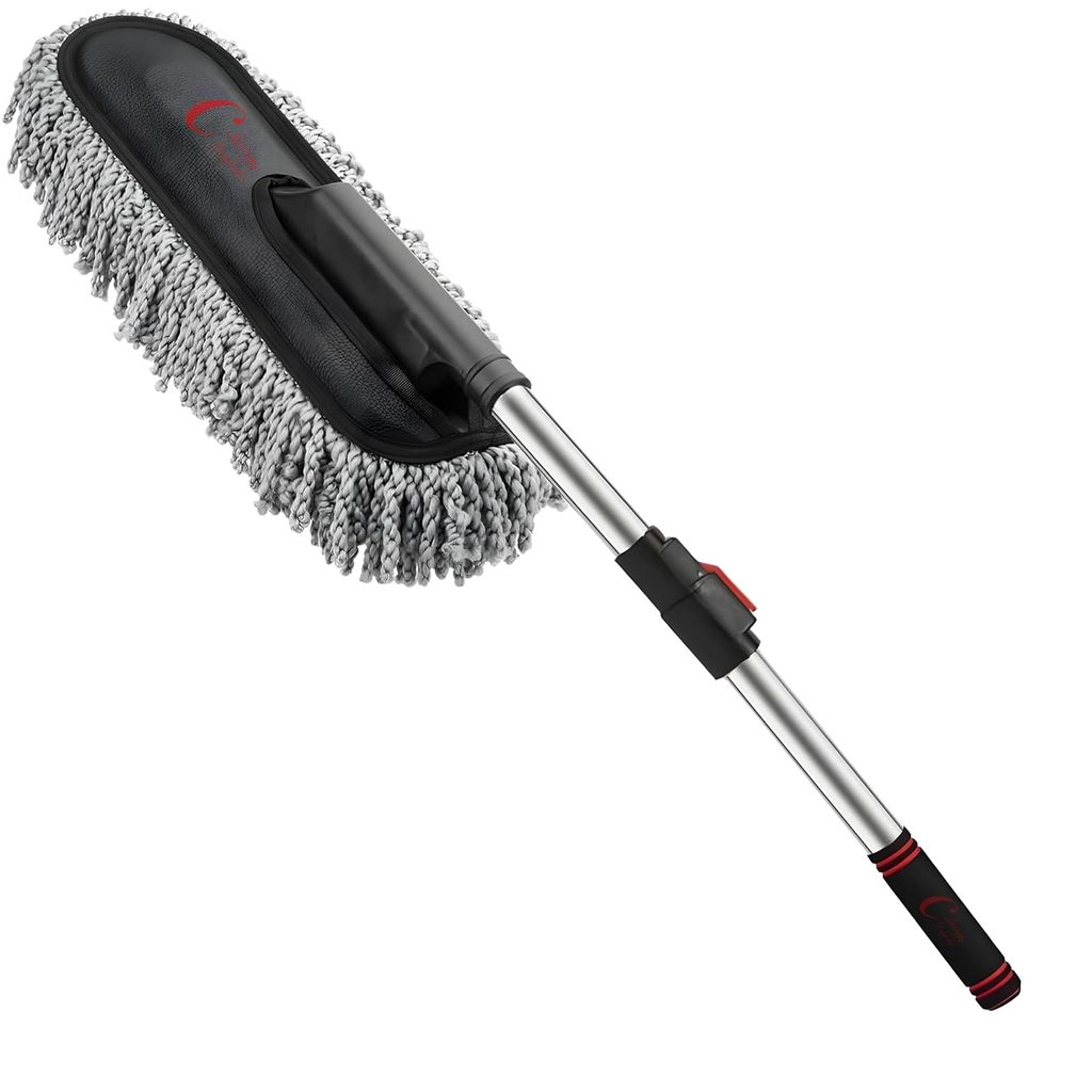 Long Handle Car wash mop duster car brush car duster car mop dust sweeping telescopic handle soft bristle wax brush.
