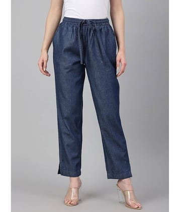 Janasya - Blue Denim Regular Women's Casual Pants ( Pack of 1 )