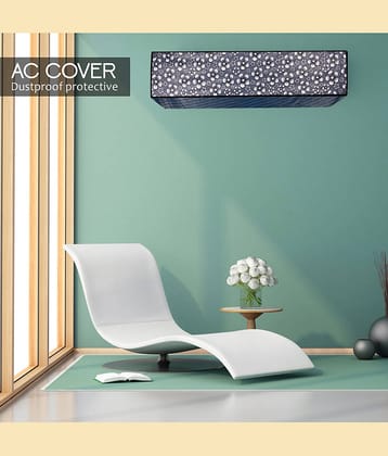 CASA FURNISHING Single Polyester Blend Blue AC Cover for 1.5 Ton Split AC