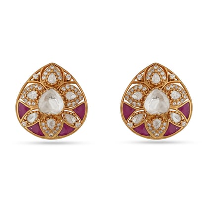 Hafeezah - Polki stud earrings