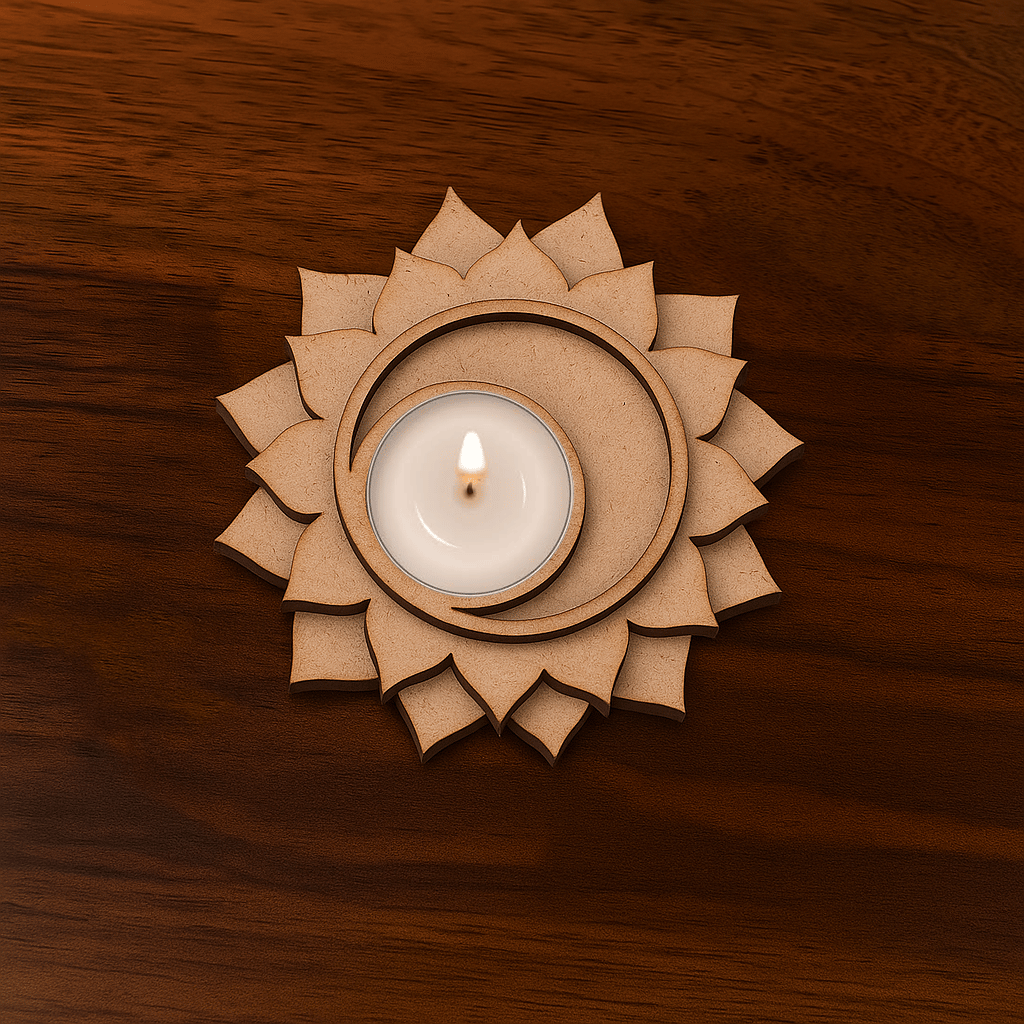 Dbeautify's MDF Floral Tealight Holder - Pooja Needs | Buy online on ZillyBuy