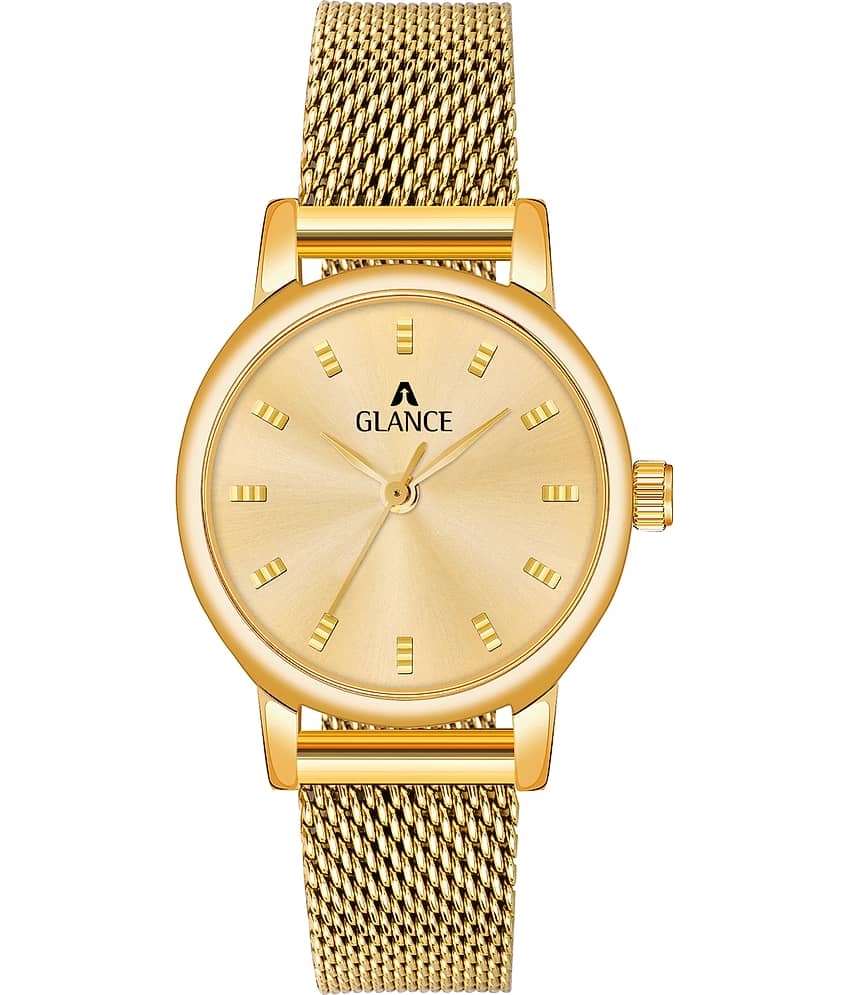Aglance - Gold Metal Analog Womens Watch