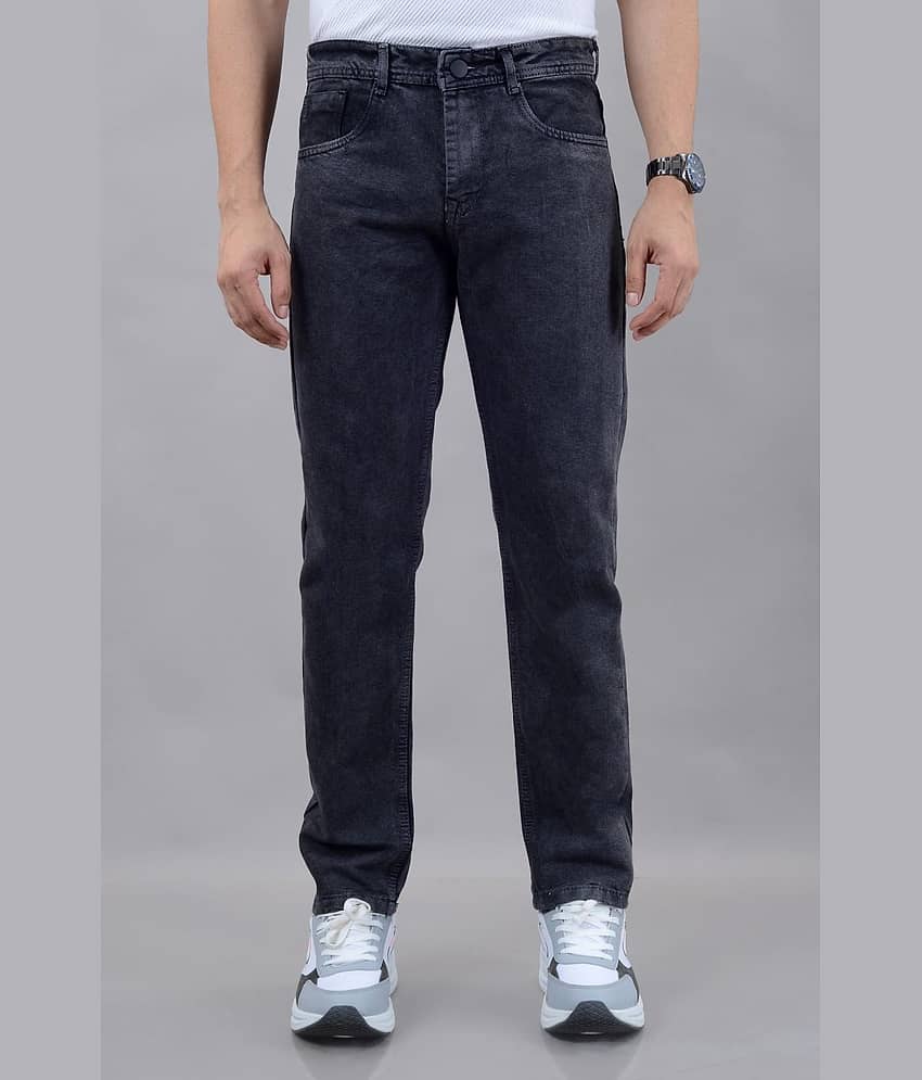 MOUDLIN Slim Fit Self Design Men's Jeans - Black ( Pack of 1 )