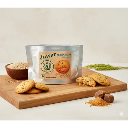 JOWER MILLET COOKIES WITH JAGGERY - 200 gm JOWER MILLET COOKIES WITH JAGGERY - 200 gm
