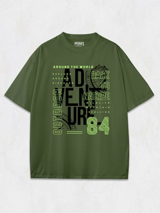 Back to The Nature Oversized T-Shirt-Olive Green / S
